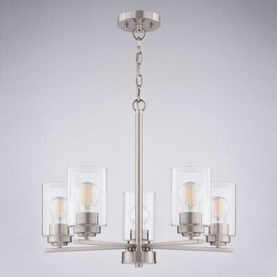 Vaxcel - H0314 - Five Light Chandelier - Park Ridge - Satin Nickel