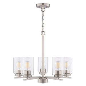 Vaxcel - H0314 - Five Light Chandelier - Park Ridge - Satin Nickel