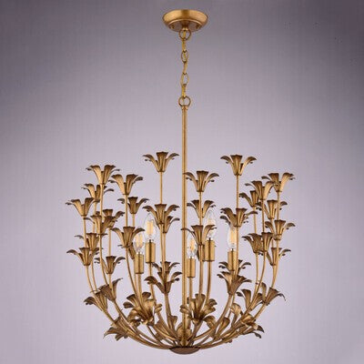 Vaxcel - P0433 - Five Light Pendant - Camellia - Gilded Gold
