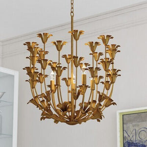Vaxcel - P0433 - Five Light Pendant - Camellia - Gilded Gold