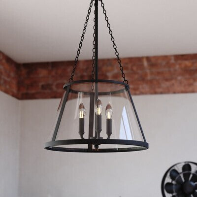 Vaxcel - P0437 - Three Light Pendant - Rochester - Matte Black