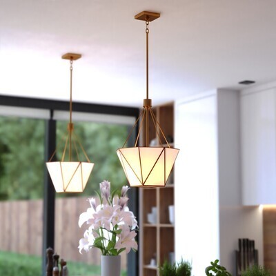 Vaxcel - P0439 - Three Light Pendant - Burnett - Muted Brass