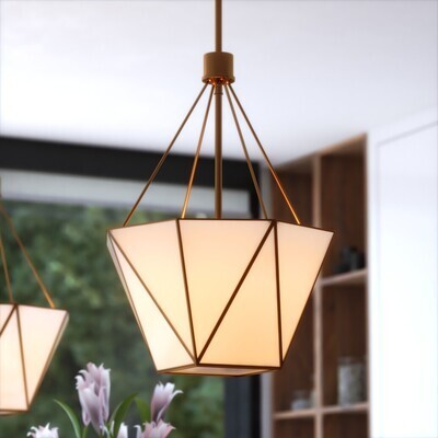 Vaxcel - P0439 - Three Light Pendant - Burnett - Muted Brass