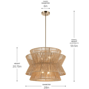 Kichler - 52735CPZ - Four Light Pendant - Ophira - Champagne Bronze