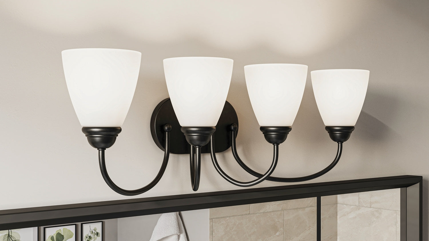 Kichler - 45640BK - Four Light Bath - Jolie - Black