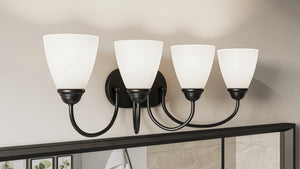 Kichler - 45640BK - Four Light Bath - Jolie - Black