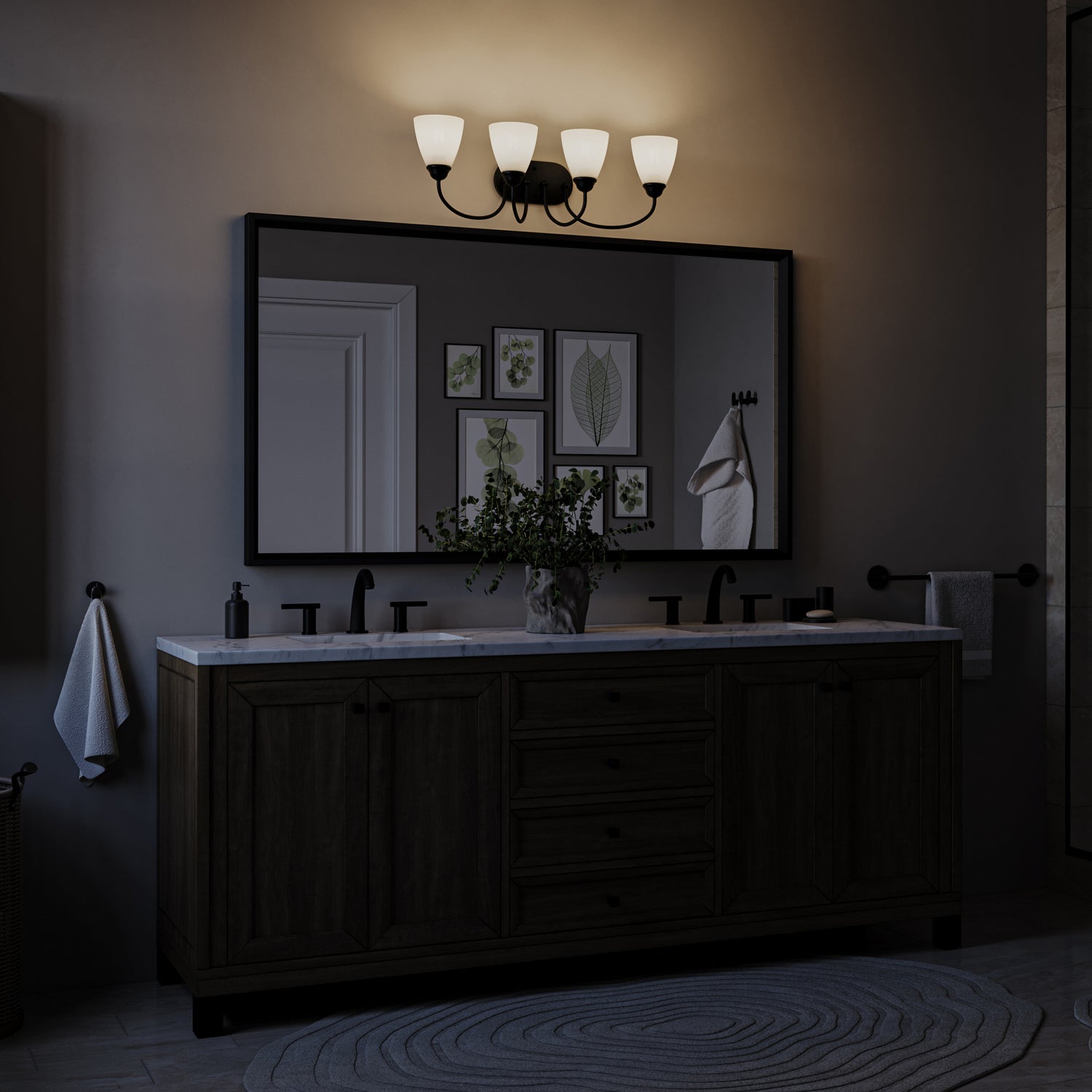 Kichler - 45640BK - Four Light Bath - Jolie - Black