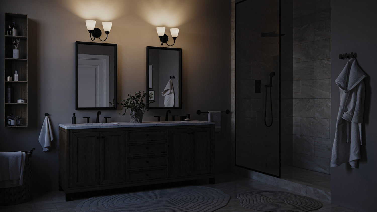 Kichler - 45638BK - Two Light Bath - Jolie - Black
