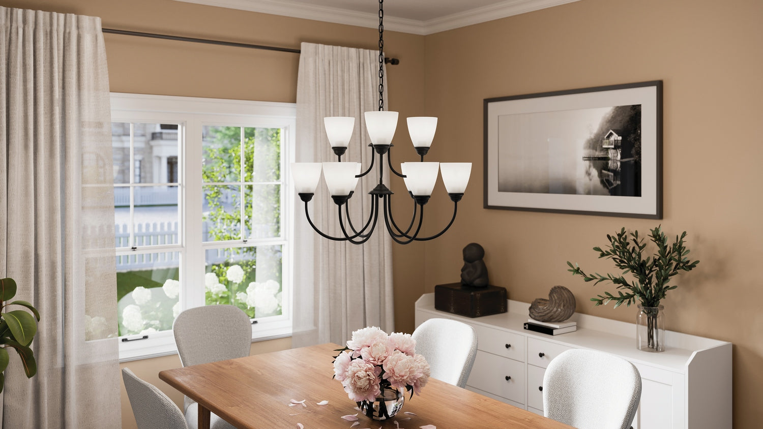 Kichler - 43639BK - Nine Light Chandelier - Jolie - Black