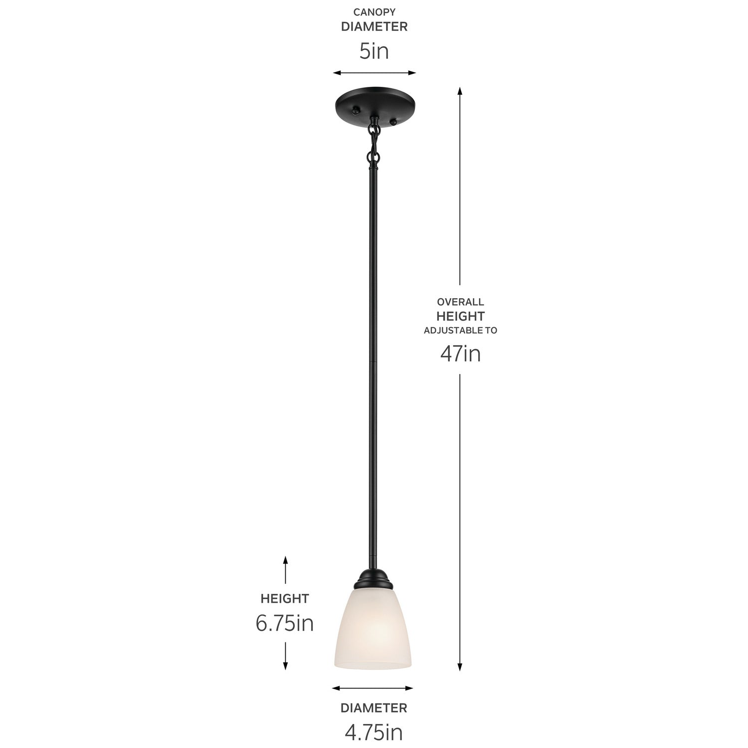 Kichler - 43640BK - One Light Mini Pendant - Jolie - Black
