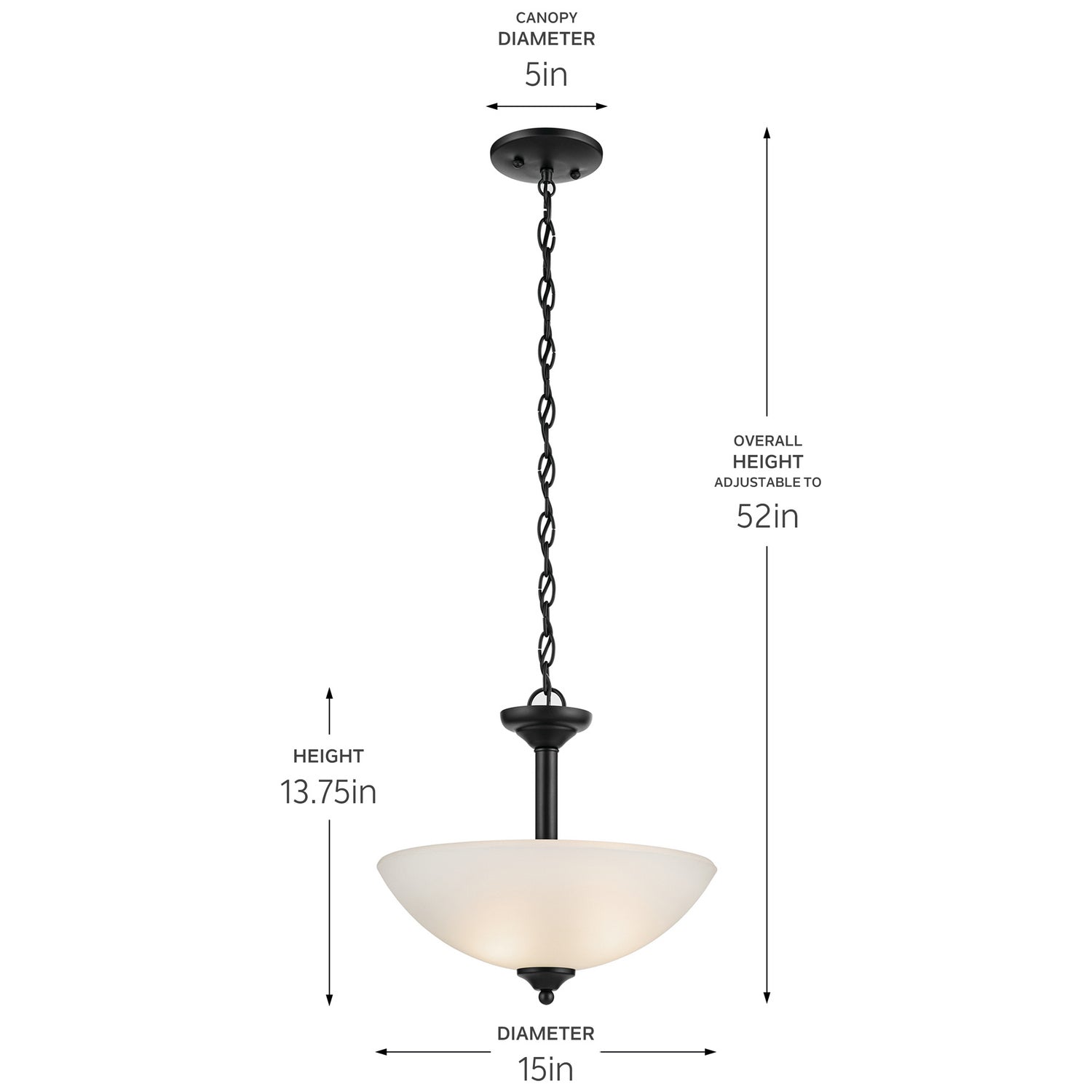 Kichler - 43641BK - Two Light Pendant/Semi Flush - Jolie - Black