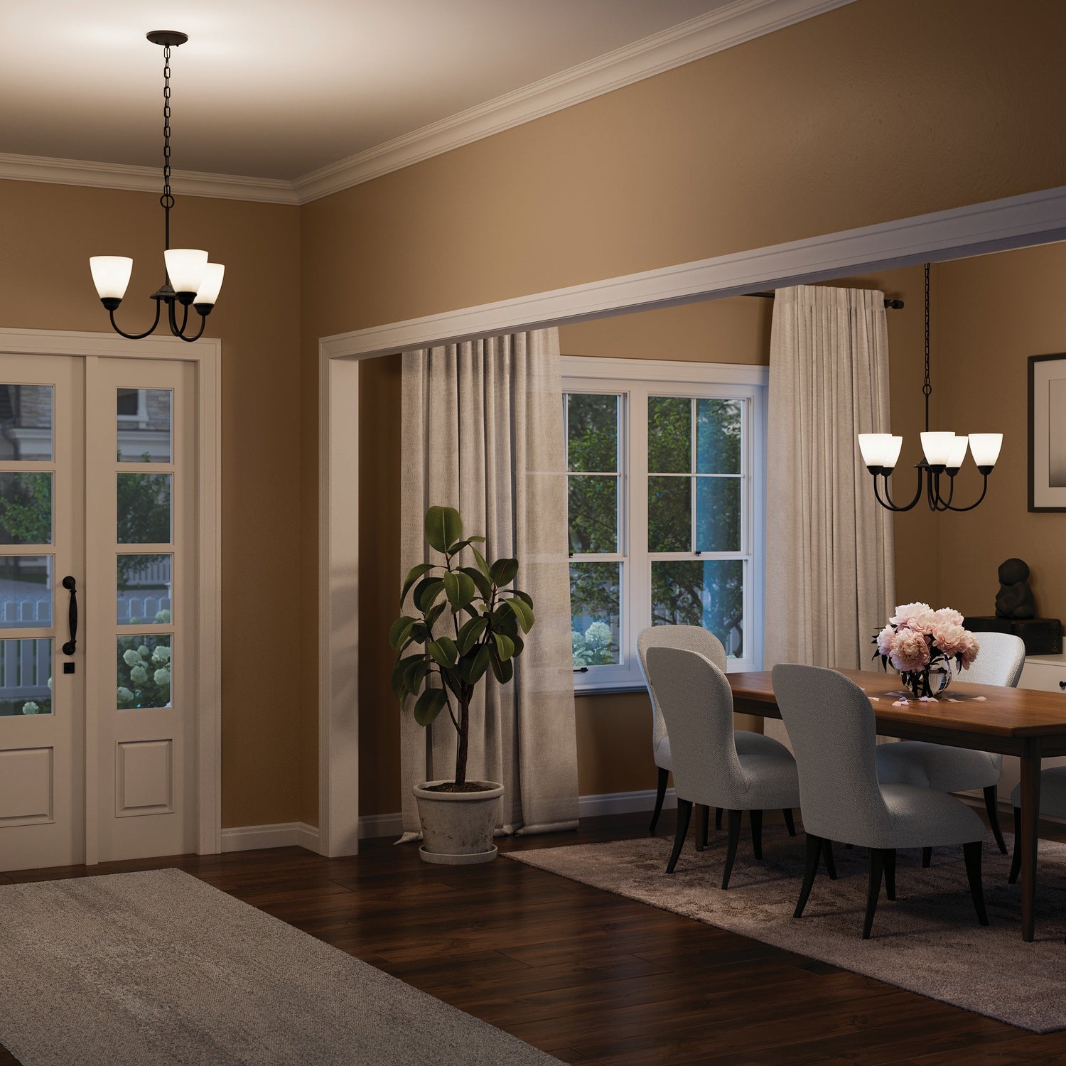 Kichler - 43638BK - Five Light Chandelier - Jolie - Black