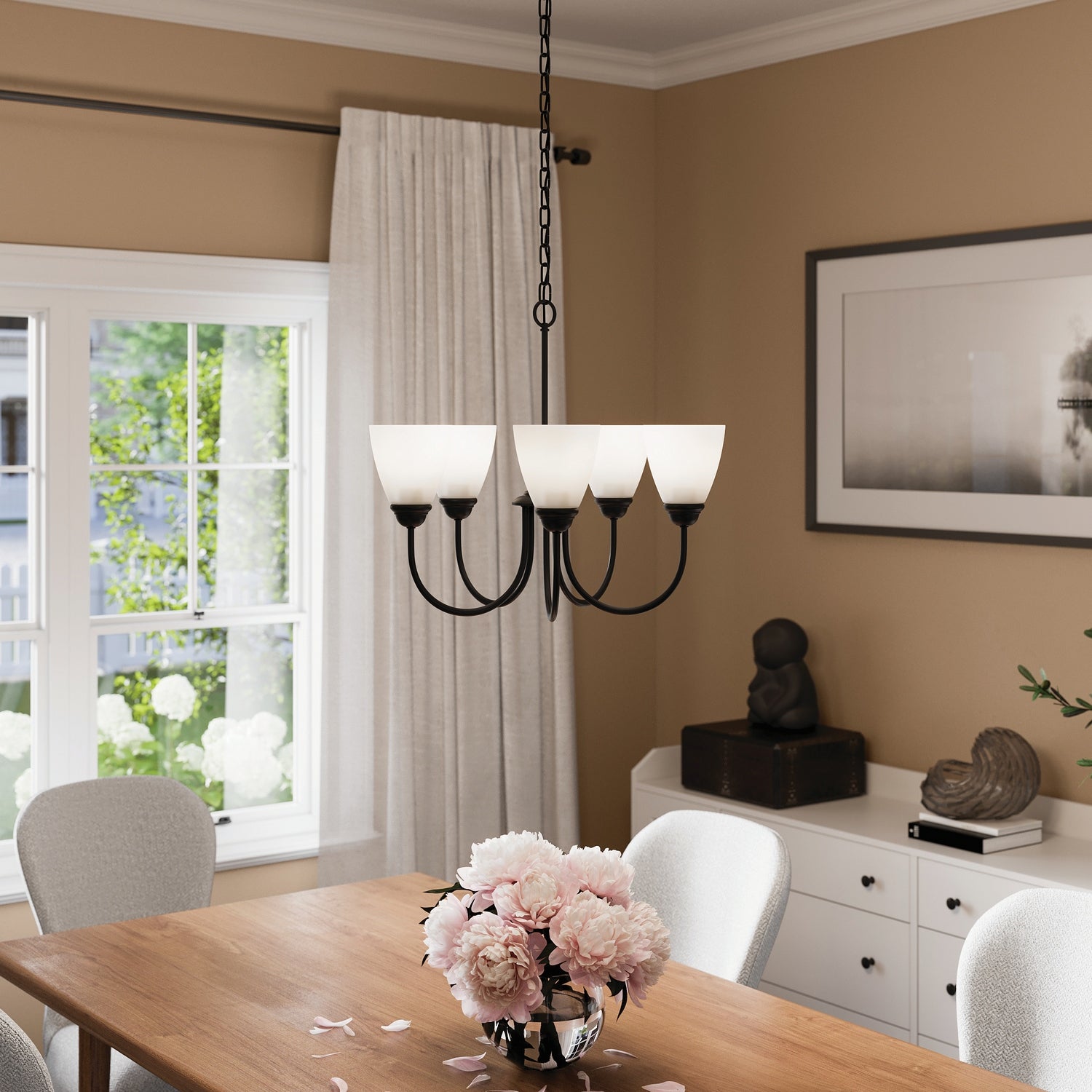 Kichler - 43638BK - Five Light Chandelier - Jolie - Black
