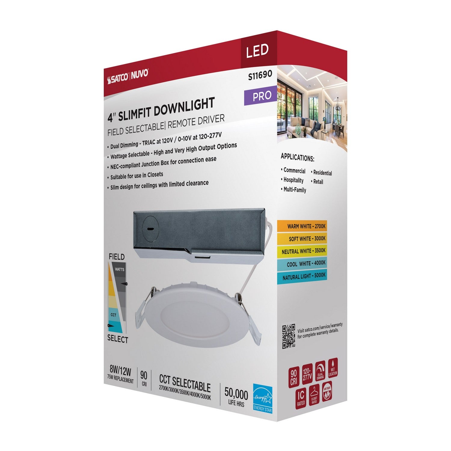 Satco - S11690 - LED Downlight - White