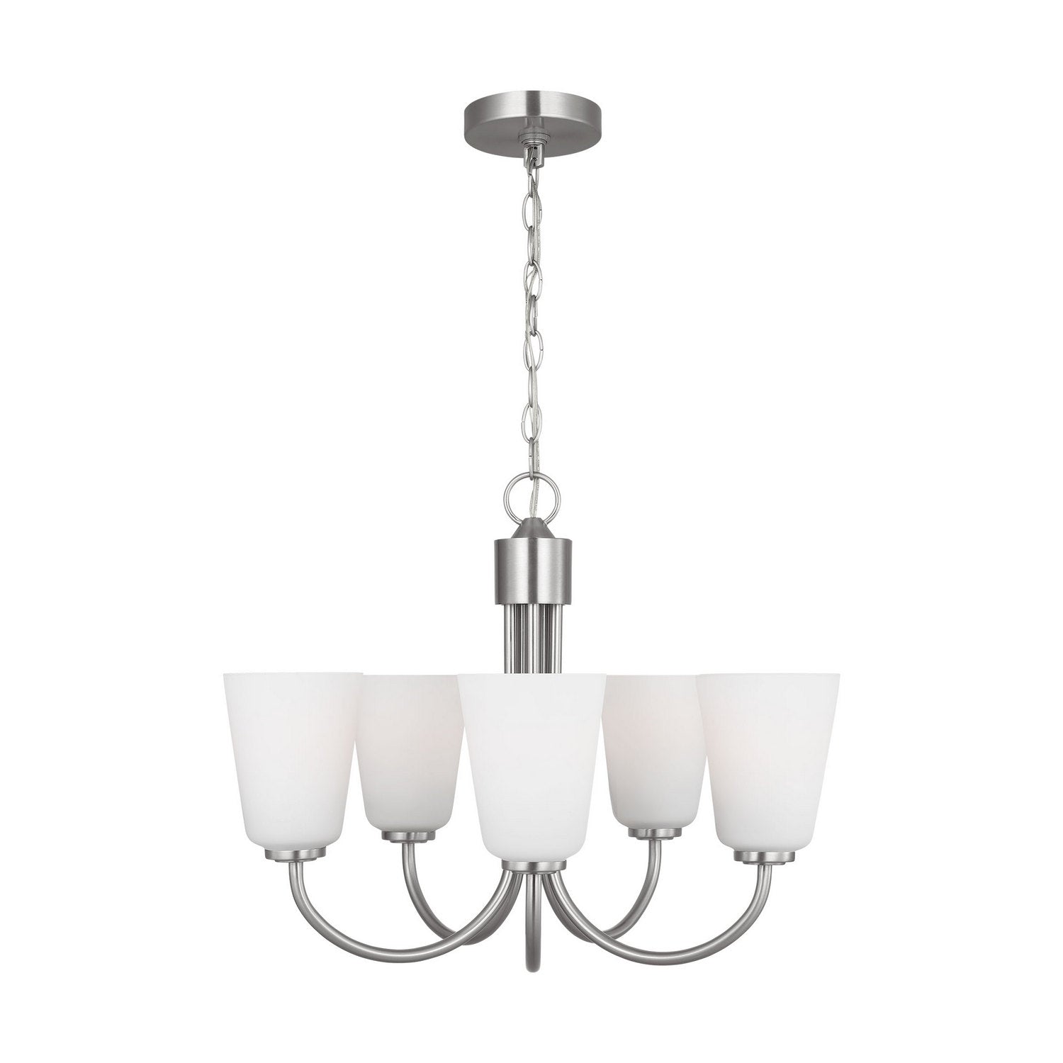 Generation Lighting - GLC1115BS - Five Light Chandelier - Miles - Brushed Nickel