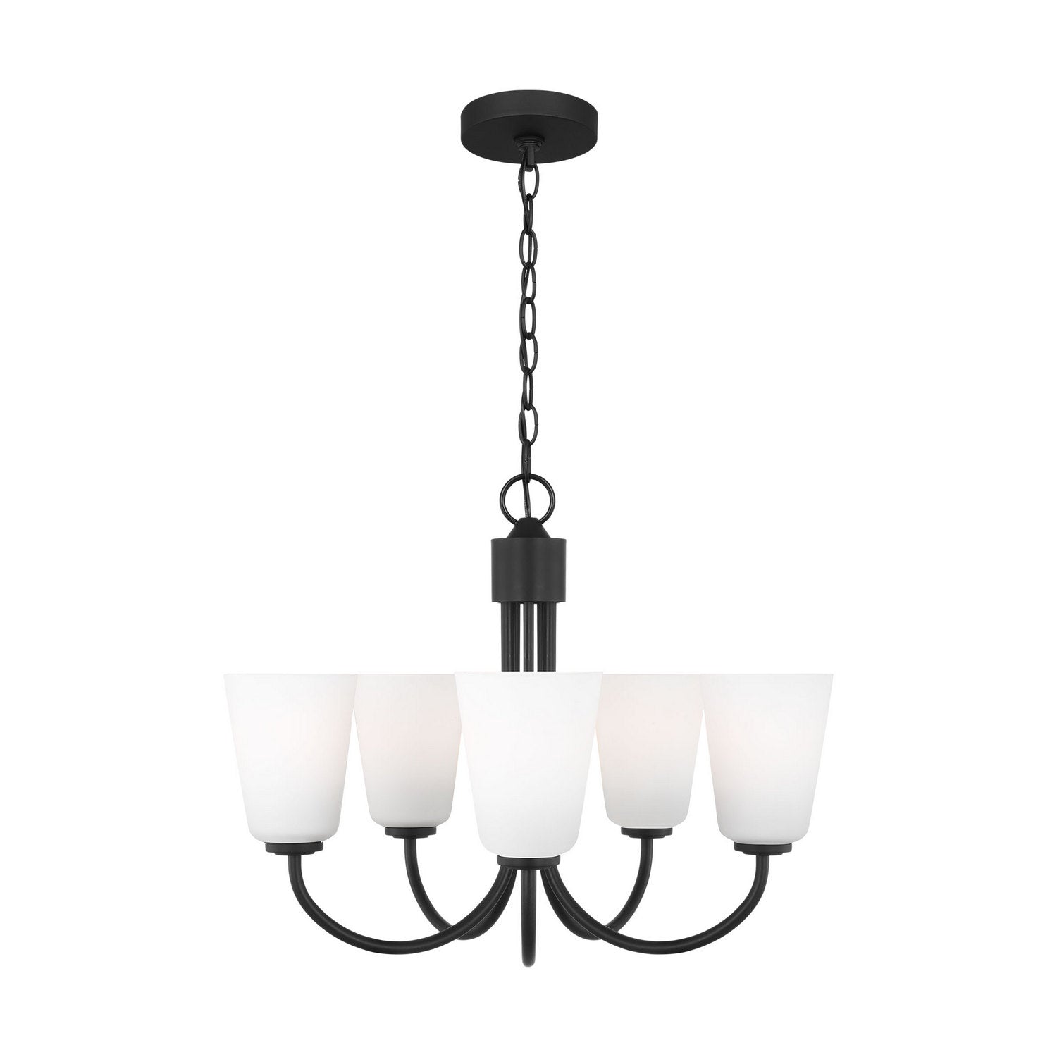 Generation Lighting - GLC1115MBK - Five Light Chandelier - Miles - Midnight Black