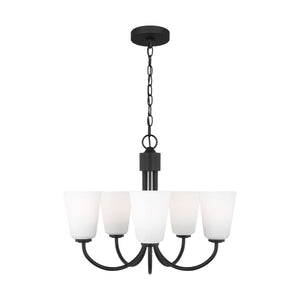 Generation Lighting - GLC1115MBK - Five Light Chandelier - Miles - Midnight Black