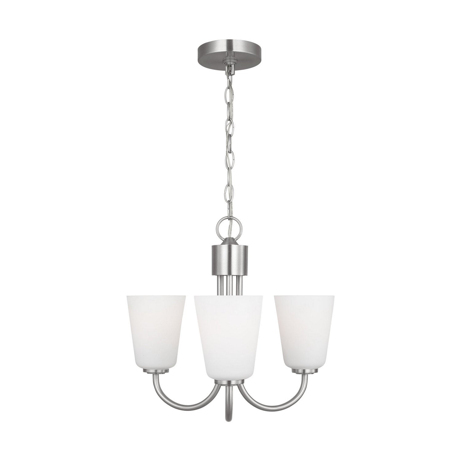 Generation Lighting - GLC1123BS - Three Light Chandelier - Miles - Brushed Nickel
