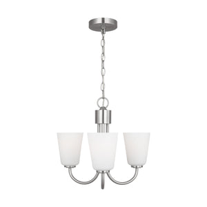 Generation Lighting - GLC1123BS - Three Light Chandelier - Miles - Brushed Nickel