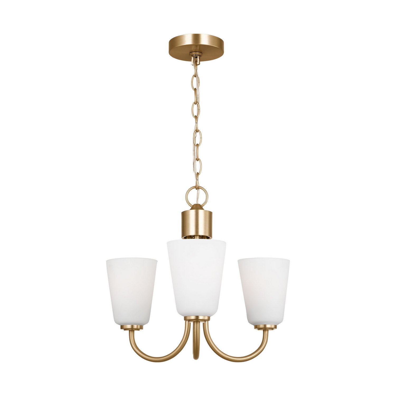 Generation Lighting - GLC1123SB - Three Light Chandelier - Miles - Satin Brass
