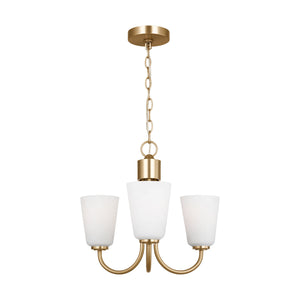 Generation Lighting - GLC1123SB - Three Light Chandelier - Miles - Satin Brass