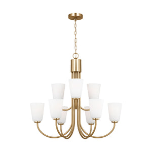 Generation Lighting - GLC1139SB - Nine Light Chandelier - Miles - Satin Brass