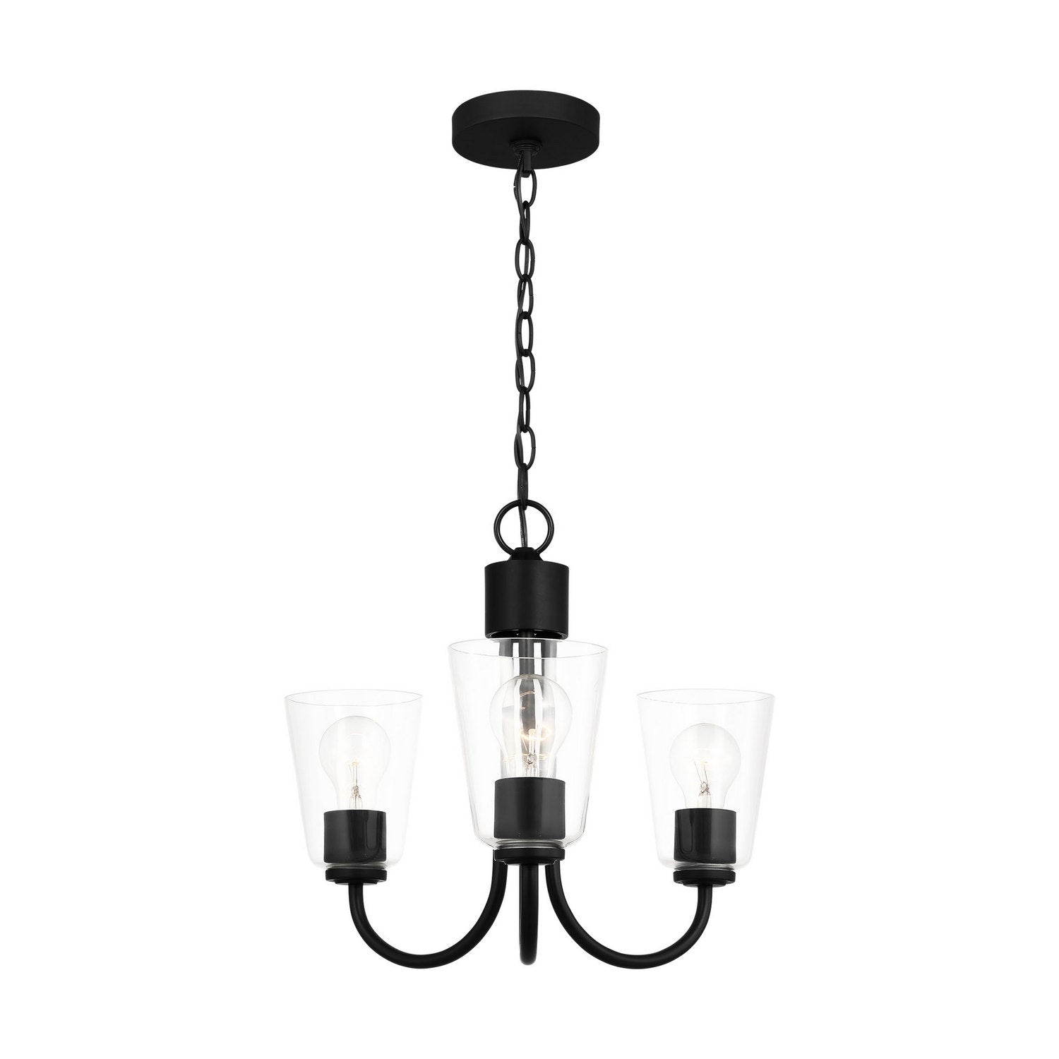 Generation Lighting - GLC1153MBK - Three Light Chandelier - Miles - Midnight Black