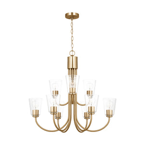 Generation Lighting - GLC1169SB - Nine Light Chandelier - Miles - Satin Brass