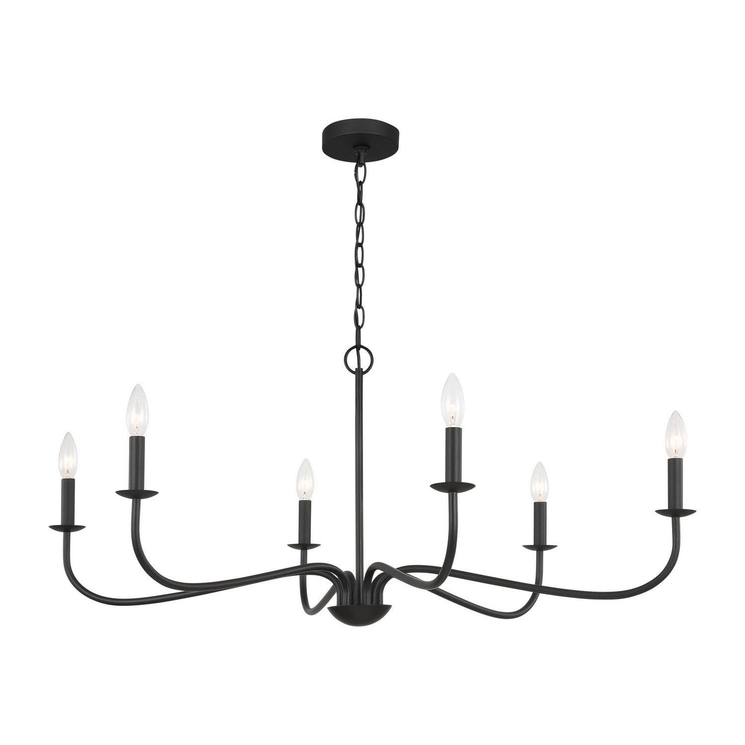 Generation Lighting - GLC1196MBK - Six Light Chandelier - Abells - Midnight Black