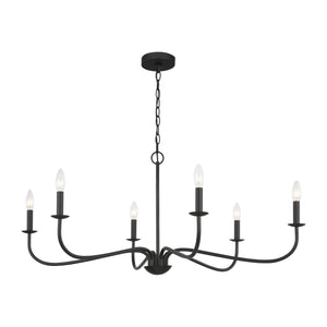 Generation Lighting - GLC1196MBK - Six Light Chandelier - Abells - Midnight Black