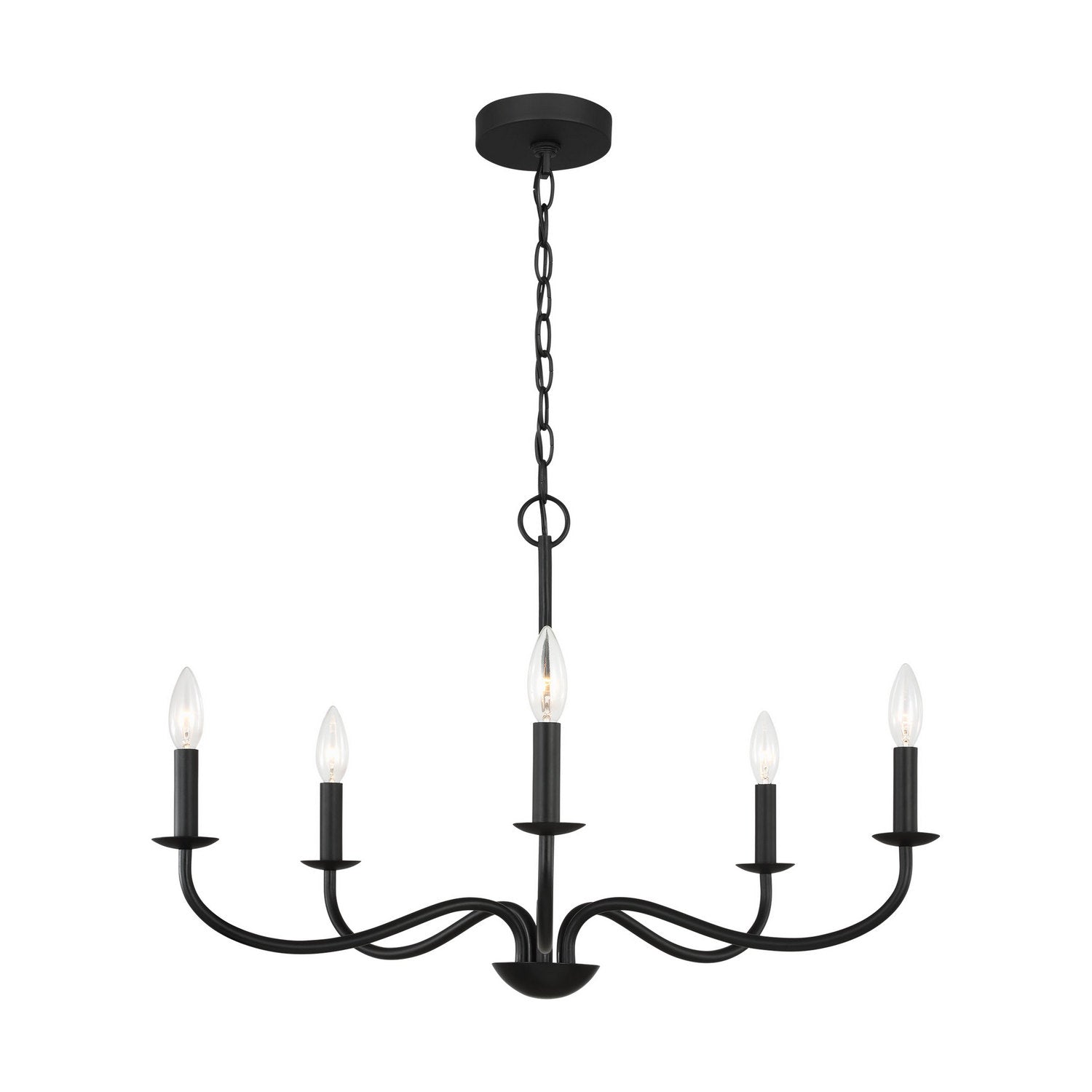 Generation Lighting - GLC1205MBK - Five Light Chandelier - Abells - Midnight Black