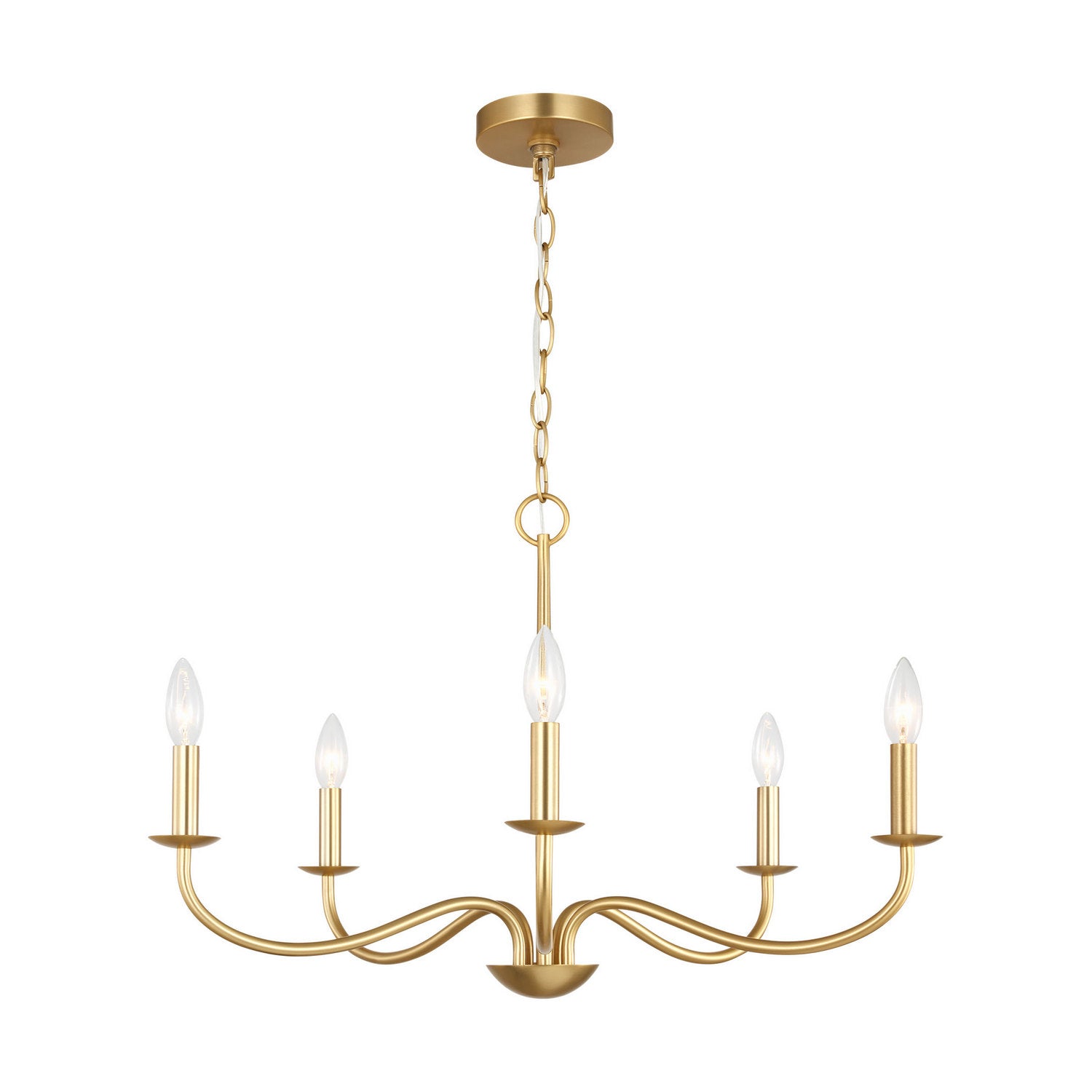 Generation Lighting - GLC1205SB - Five Light Chandelier - Abells - Satin Brass