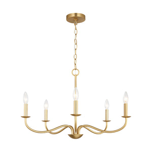 Generation Lighting - GLC1205SB - Five Light Chandelier - Abells - Satin Brass