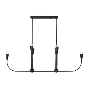 Generation Lighting - GLC1226MBK - Six Light Linear Chandelier - Maya - Midnight Black