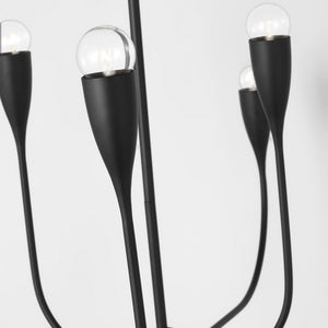 Generation Lighting - GLC1226MBK - Six Light Linear Chandelier - Maya - Midnight Black