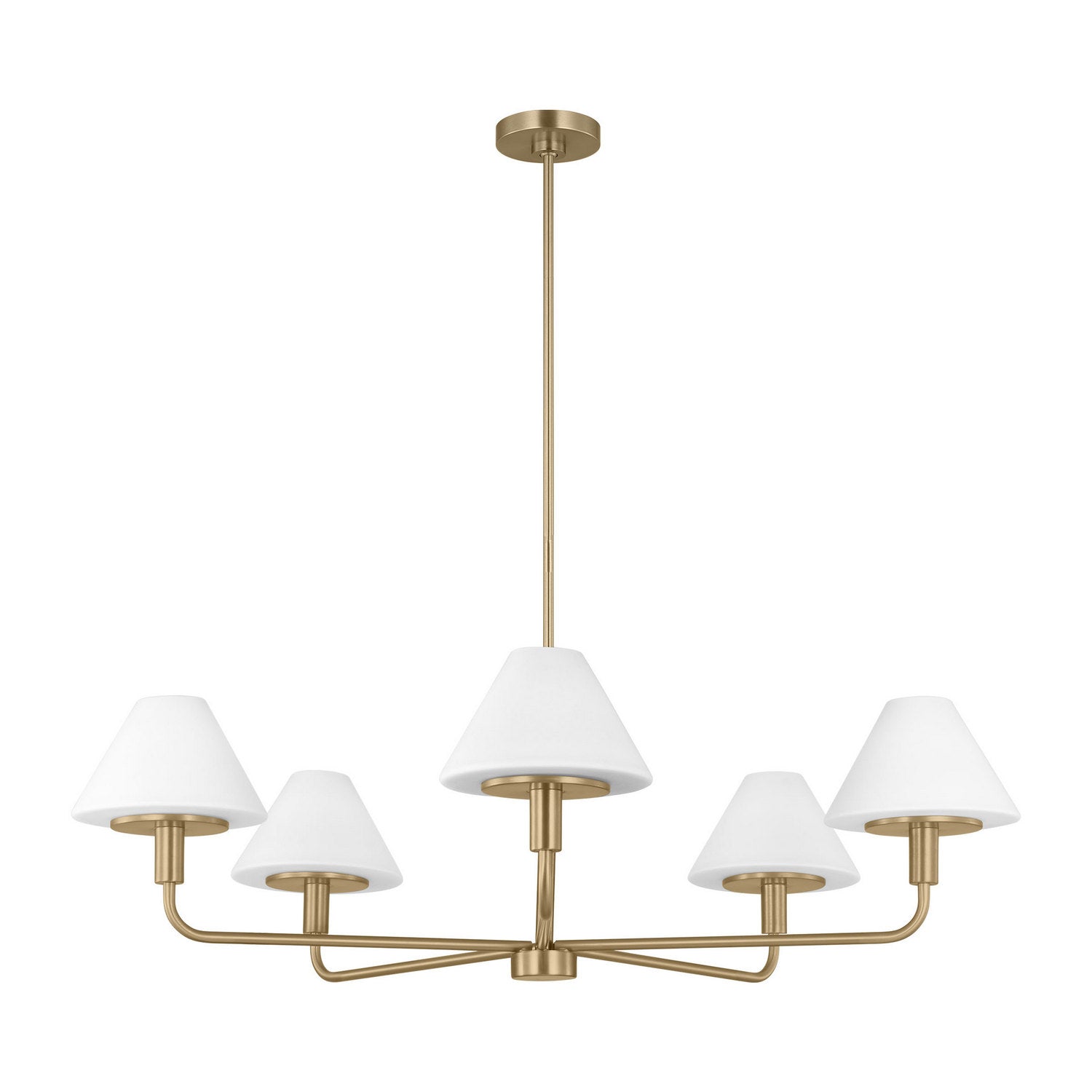 Generation Lighting - GLC1235SB - Five Light Chandelier - Mendota - Satin Brass