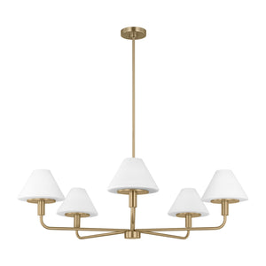 Generation Lighting - GLC1235SB - Five Light Chandelier - Mendota - Satin Brass
