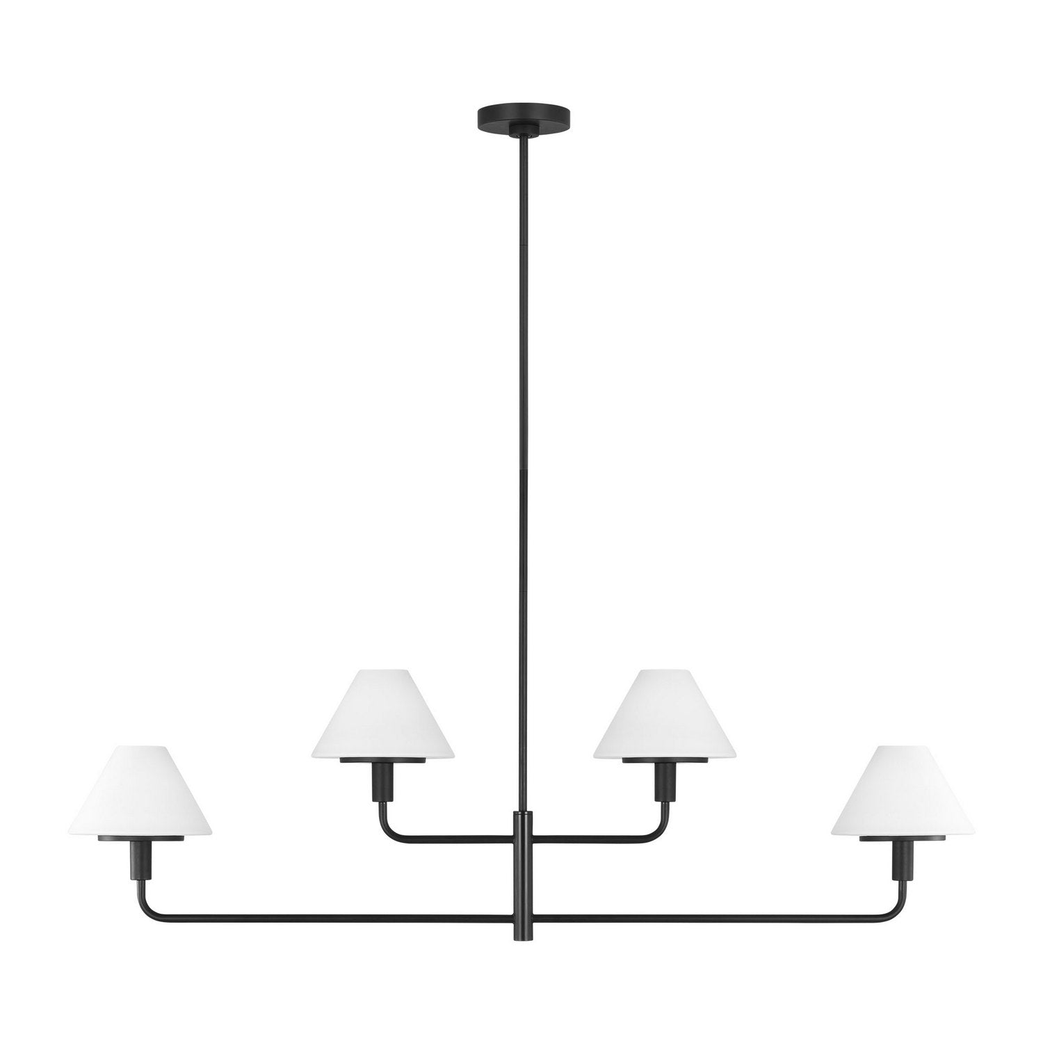 Generation Lighting - GLC1244MBK - Four Light Chandelier - Mendota - Midnight Black