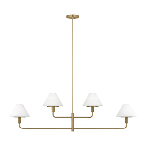Generation Lighting - GLC1244SB - Four Light Chandelier - Mendota - Satin Brass