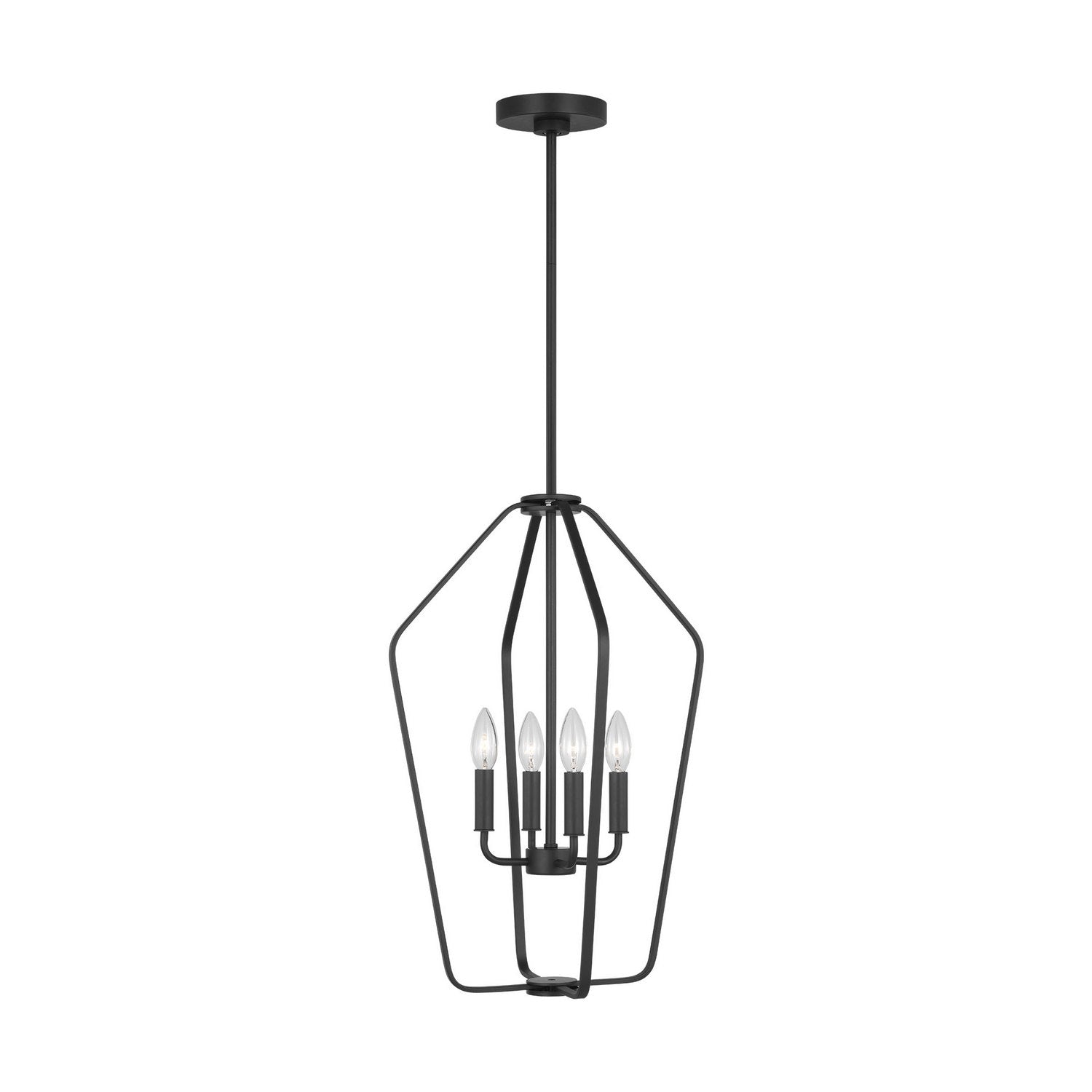 Generation Lighting - GLC1264MBK - Four Light Chandelier - Kennan - Midnight Black