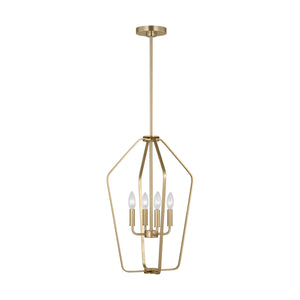 Generation Lighting - GLC1264SB - Four Light Chandelier - Kennan - Satin Brass