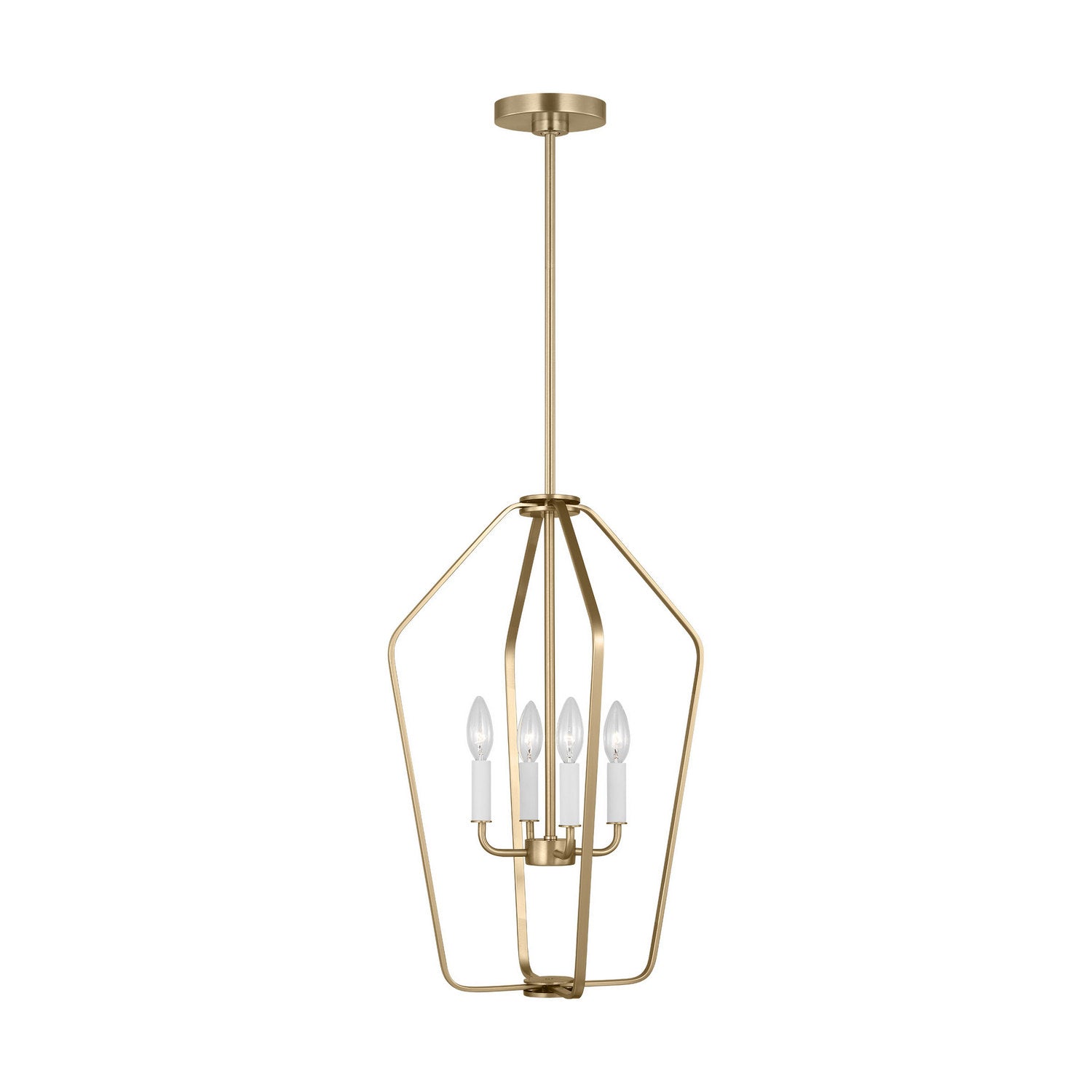 Generation Lighting - GLC1264SB - Four Light Chandelier - Kennan - Satin Brass
