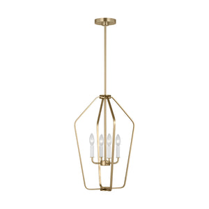 Generation Lighting - GLC1264SB - Four Light Chandelier - Kennan - Satin Brass