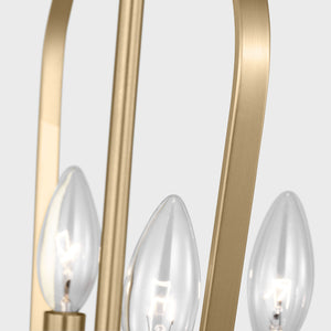 Generation Lighting - GLC1264SB - Four Light Chandelier - Kennan - Satin Brass