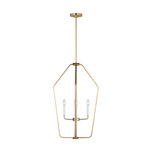 Generation Lighting - GLC1274SB - Four Light Chandelier - Kennan - Satin Brass