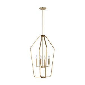Generation Lighting - GLC1274SB - Four Light Chandelier - Kennan - Satin Brass