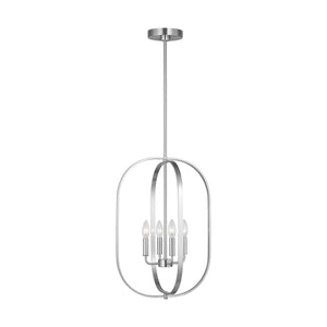 Generation Lighting - GLC1304BS - Four Light Chandelier - Loretto - Brushed Nickel