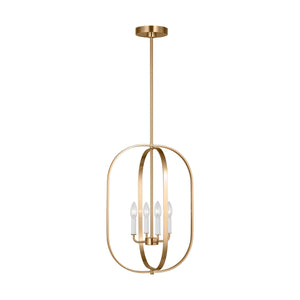 Generation Lighting - GLC1304SB - Four Light Chandelier - Loretto - Satin Brass
