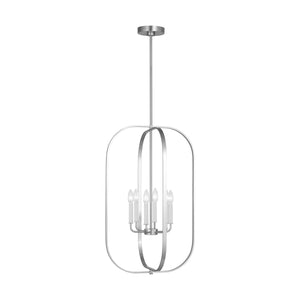 Generation Lighting - GLC1316BS - Six Light Chandelier - Loretto - Brushed Nickel