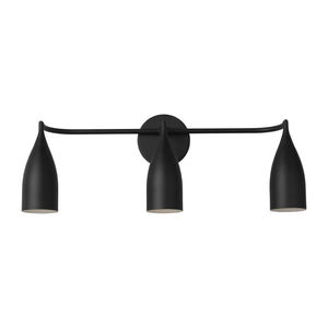 Generation Lighting - GLV1083MBK - Three Light Vanity - Maya - Midnight Black